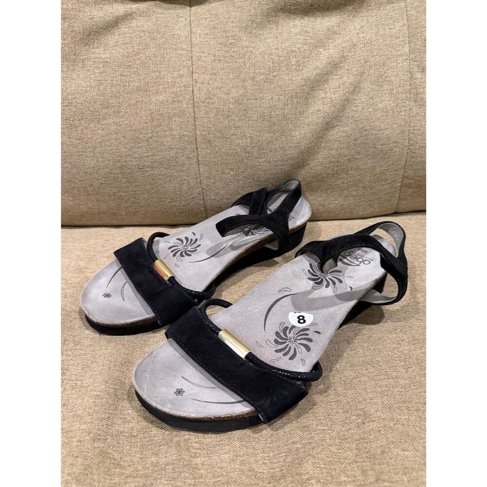NEW Abeo Bio System Catalina black suede platform sandals size 8